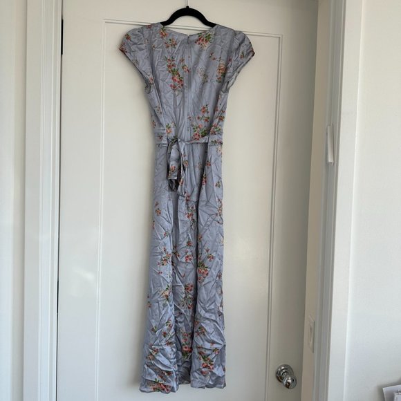 Reformation Kaye Silk Midi Dress SZ 4 Melba Floral V-neck Ruffles Cap Sleeves - Picture 9 of 10